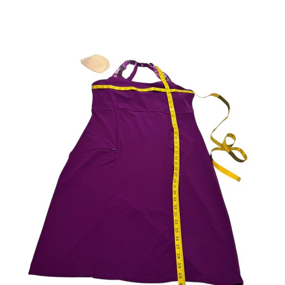 Athleta Purple Halter Back Dress Size L | Active Travel Summer Dress with Pocket - Picture 8 of 10